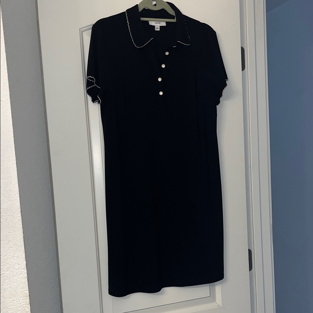 CeCe Black Polo Dress LIKE NEW